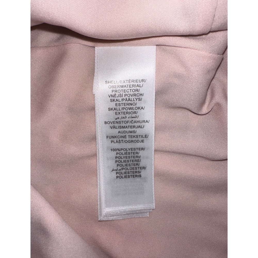 Adrianna Papell Dress Size 16 Blush Pink Floral Print Satin Jacquard Halter Gown - Picture 15 of 16